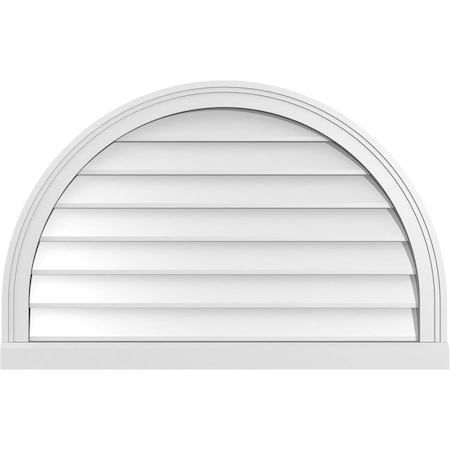 Ekena Millwork Round Top Surface Mount PVC Gable Vent w/ 2"W x 2"P Brickmould Sill Frame, 34"W x 22"H GVPRT34X2203SN